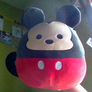 Mickey Mouse squishmallow color red.